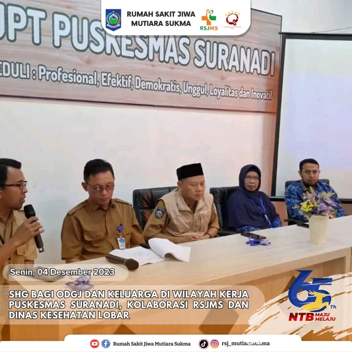 SHG BAGI ODGJ DAN KELUARGA DI WILAYAH KERJA PUSKESMAS SURANADI, KOLABORASI RSJMS DAN DINAS KESEHATAN LOBAR